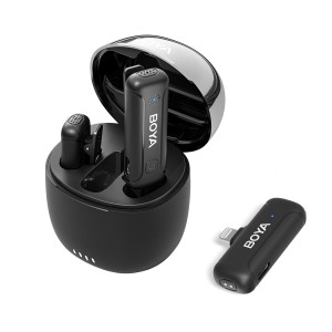 میکروفون یقه ای بی سیم بویا مدل BY-WM3T-D2 رابط Lightning با باکس شارژ